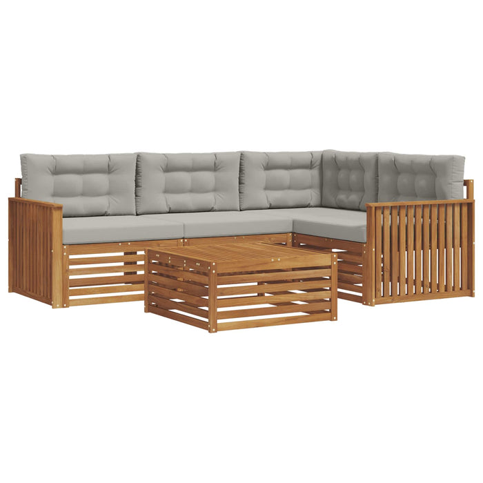 Set de canapele de exterior 5 pcs Gri natural și deschis - WALTI WALTI