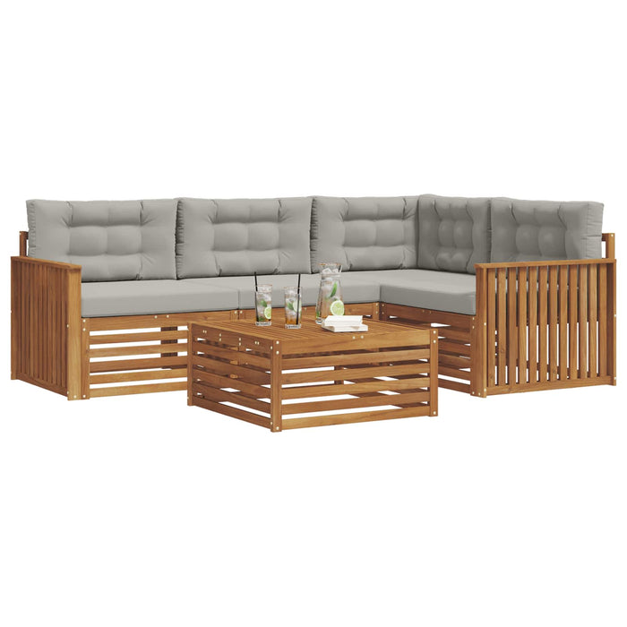 Set de canapele de exterior 5 pcs Gri natural și deschis - WALTI WALTI
