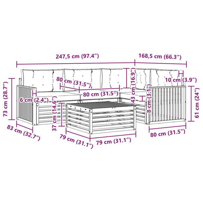 Set de canapele de exterior 5 pcs Gri natural și deschis - WALTI WALTI