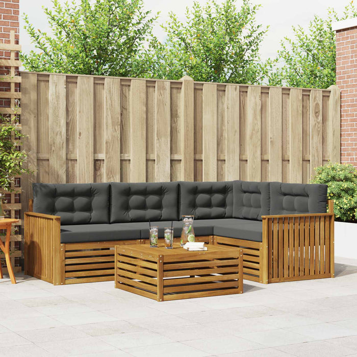 Set de canapele de exterior cu pernă 5 pcs Natural și Antracit WALTI