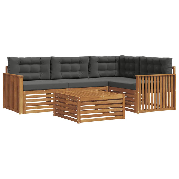 Set de canapele de exterior cu pernă 5 pcs Natural și Antracit WALTI