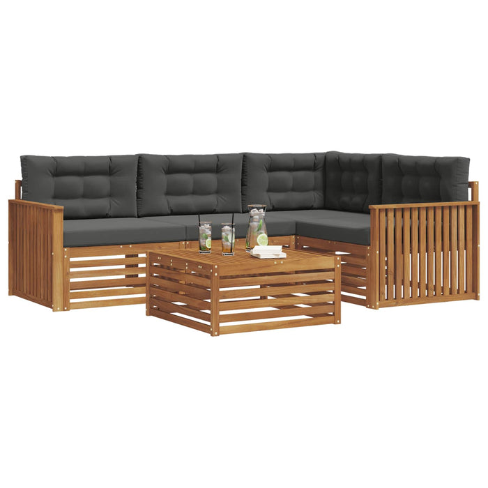 Set de canapele de exterior cu pernă 5 pcs Natural și Antracit WALTI