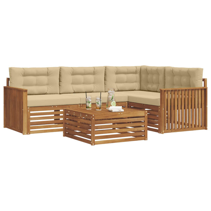 Set de canapele de exterior cu pernă 5 pcs Natural și Bej - WALTI WALTI