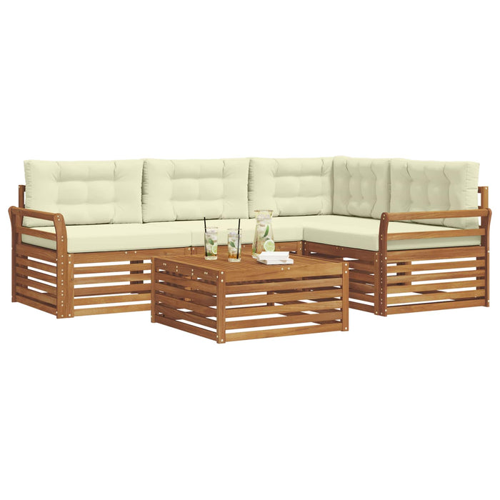 Set de canapele de exterior cu pernă 5 pcs Natural și Crem - WALTI WALTI