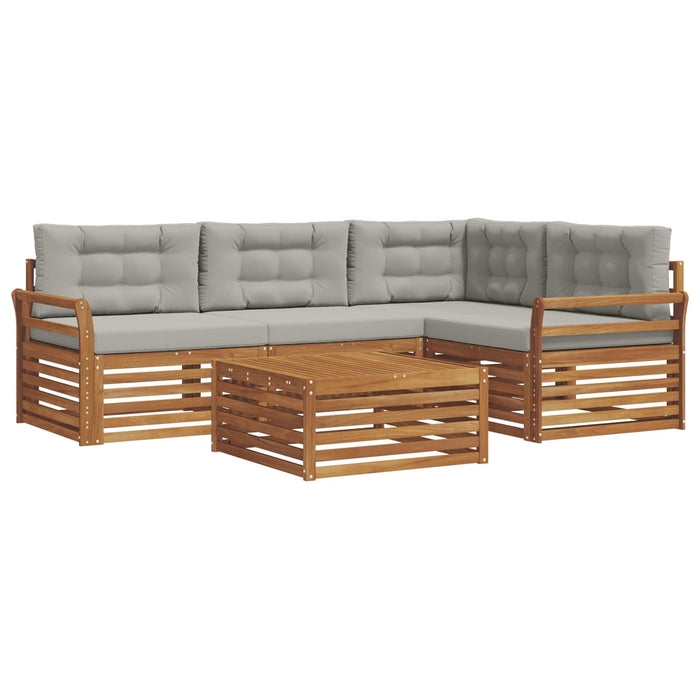 Set de canapele de exterior 5 pcs Gri natural și deschis - WALTI WALTI