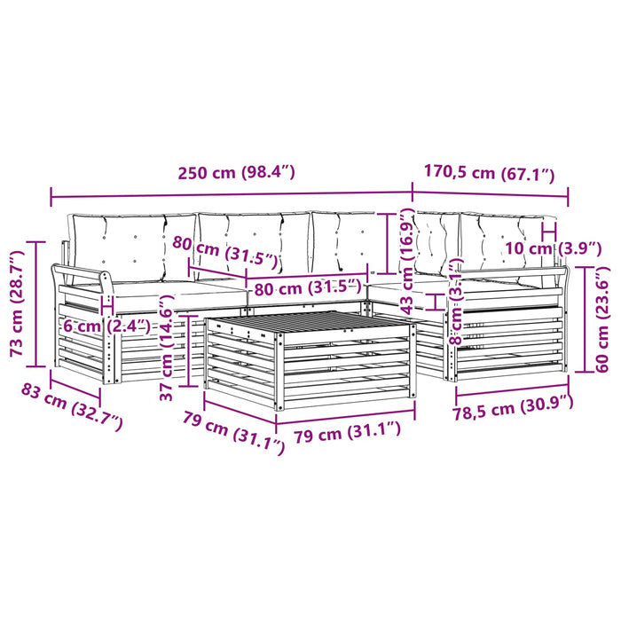 Set de canapele de exterior 5 pcs Gri natural și deschis - WALTI WALTI