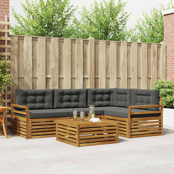 Set de canapele de exterior cu pernă 5 pcs Natural și Antracit WALTI