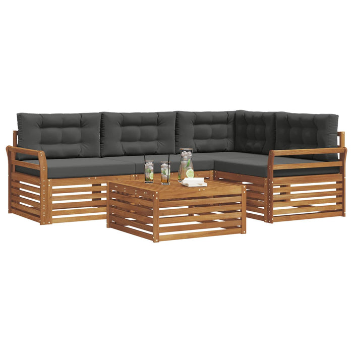 Set de canapele de exterior cu pernă 5 pcs Natural și Antracit WALTI