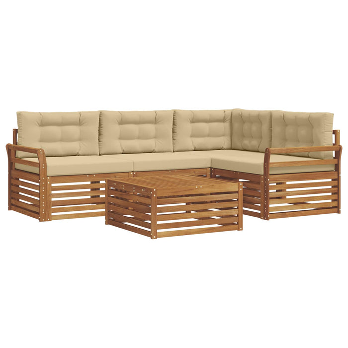 Set de canapele de exterior cu pernă 5 pcs Natural și Bej - WALTI WALTI