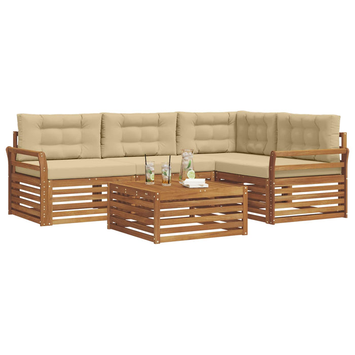 Set de canapele de exterior cu pernă 5 pcs Natural și Bej - WALTI WALTI