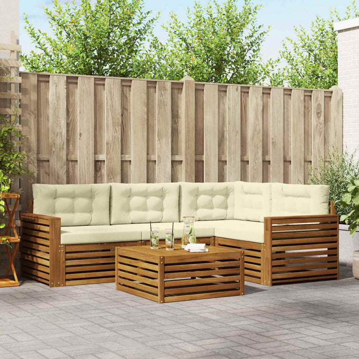 Set de canapele de exterior cu pernă 5 pcs Natural și Crem - WALTI WALTI