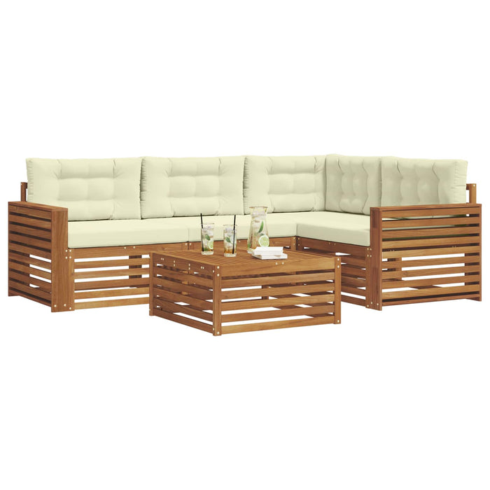 Set de canapele de exterior cu pernă 5 pcs Natural și Crem - WALTI WALTI
