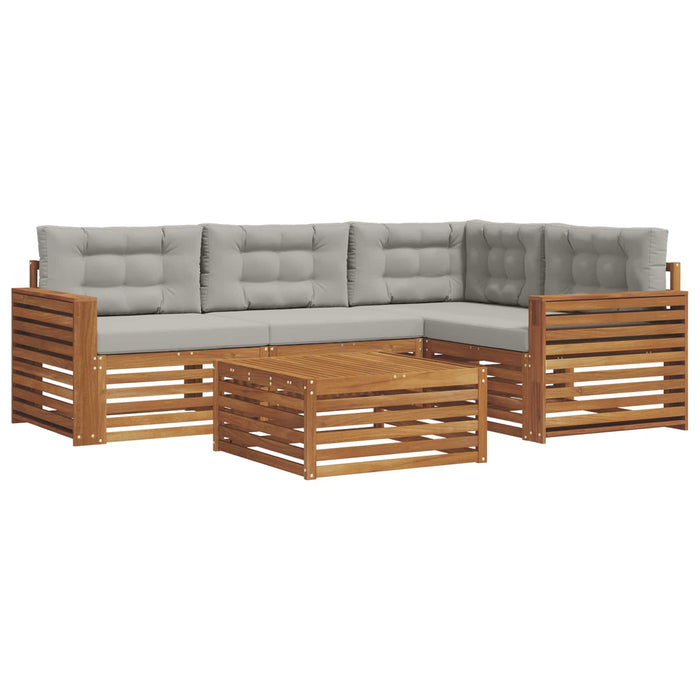 Set de canapele de exterior 5 pcs Gri natural și deschis - WALTI WALTI