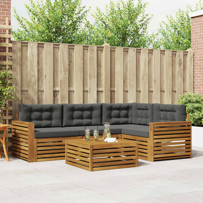Set de canapele de exterior cu pernă 5 pcs Natural și Antracit WALTI