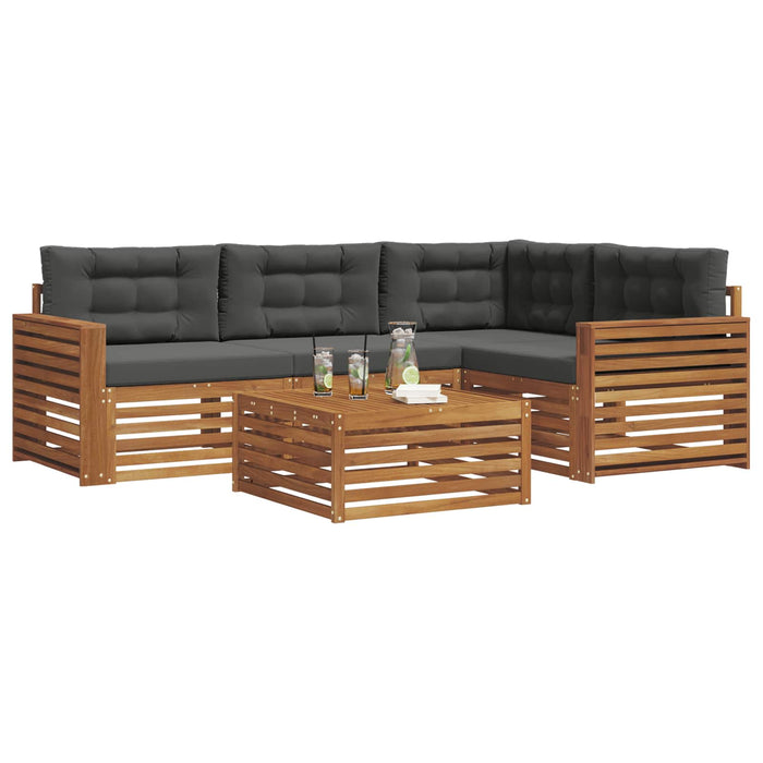 Set de canapele de exterior cu pernă 5 pcs Natural și Antracit WALTI