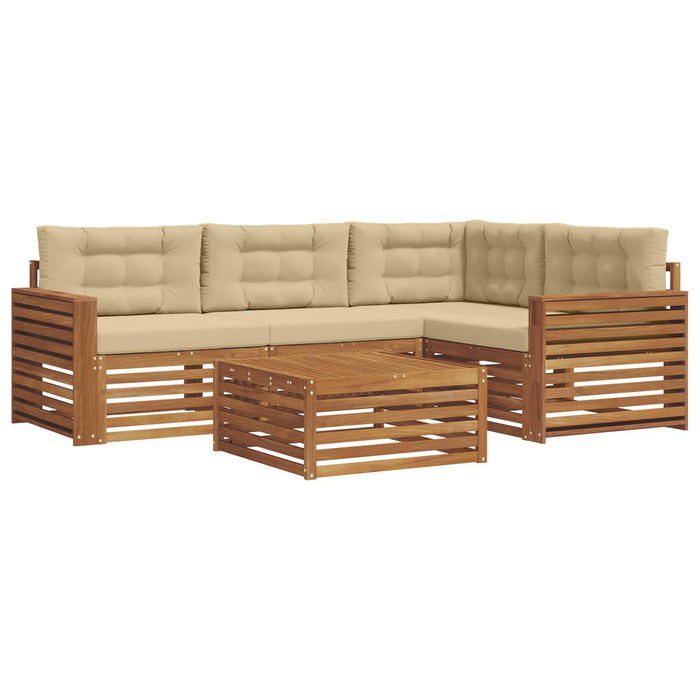 Set de canapele de exterior cu pernă 5 pcs Natural și Bej - WALTI WALTI