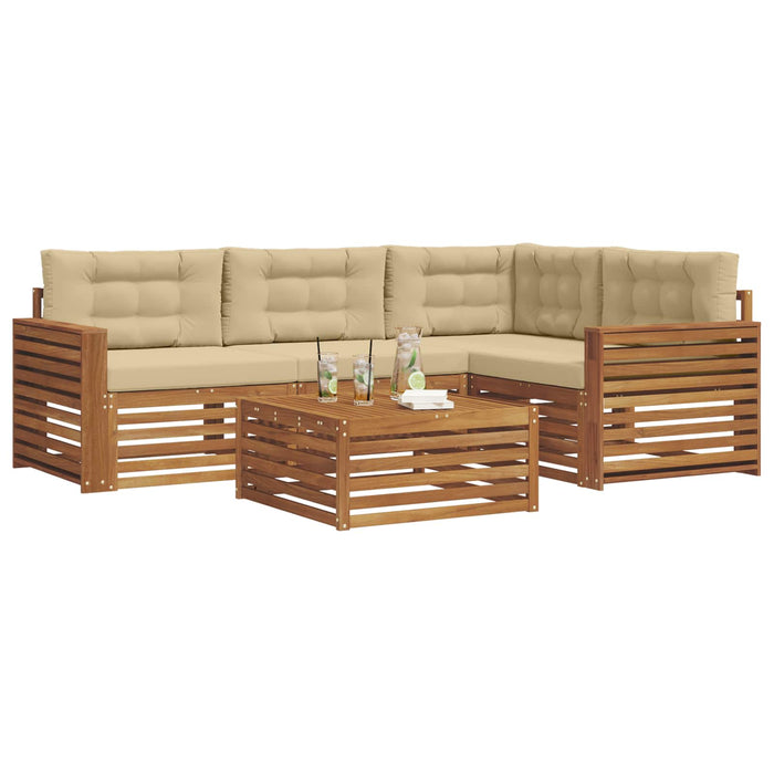 Set de canapele de exterior cu pernă 5 pcs Natural și Bej - WALTI WALTI