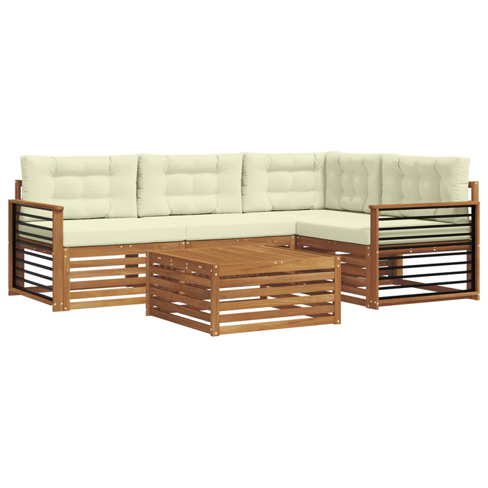 Set de canapele de exterior cu pernă 5 pcs Natural și Crem - WALTI WALTI