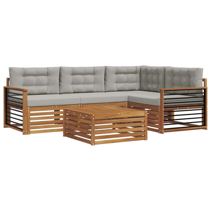 Set de canapele de exterior 5 pcs Gri natural și deschis - WALTI WALTI