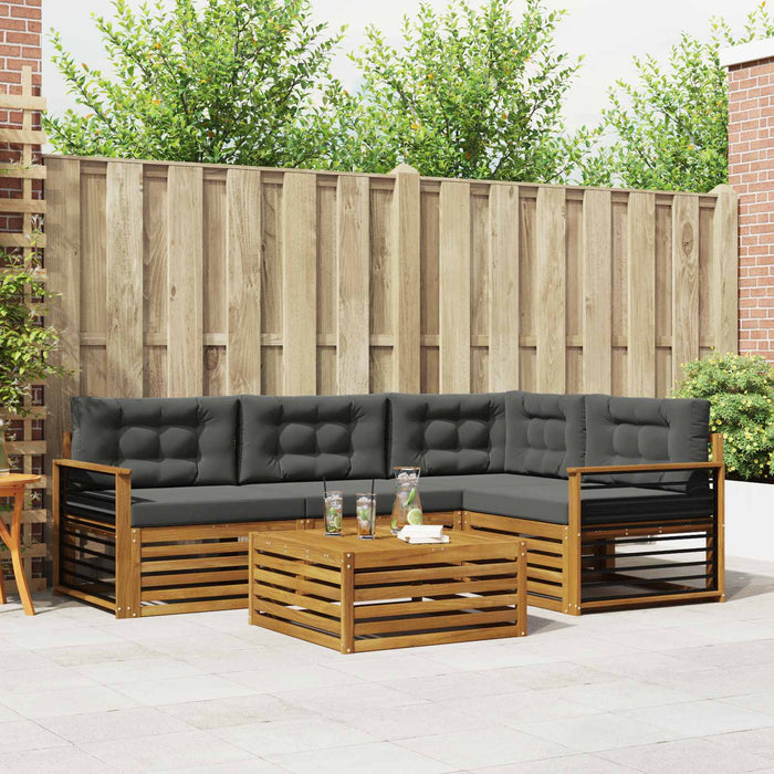 Set de canapele de exterior cu pernă 5 pcs Natural și Antracit WALTI