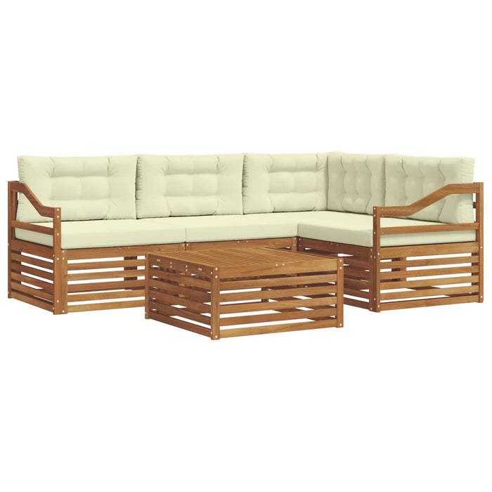 Set de canapele de exterior cu pernă 5 pcs Natural și Crem - WALTI WALTI