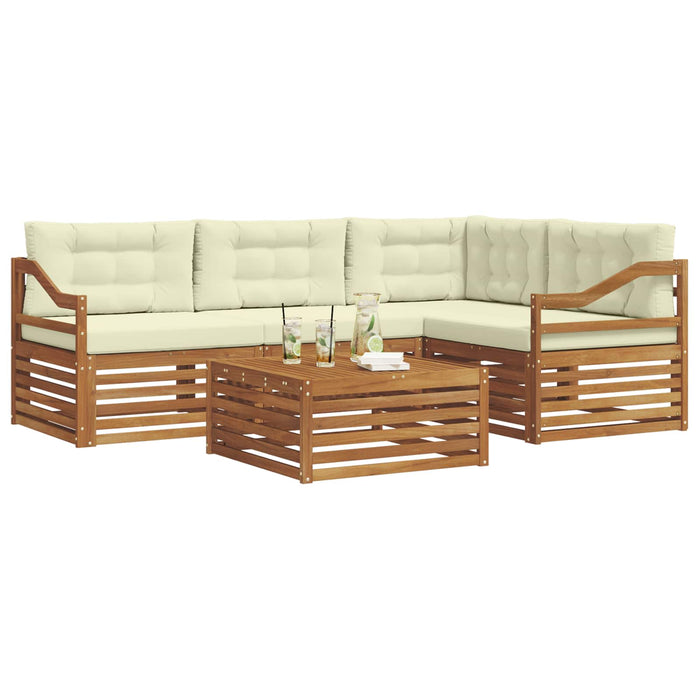 Set de canapele de exterior cu pernă 5 pcs Natural și Crem - WALTI WALTI