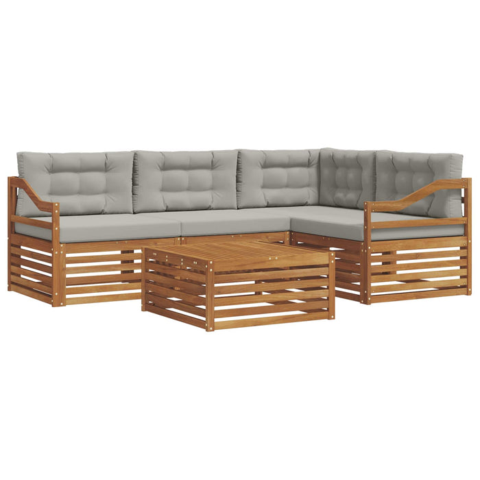 Set de canapele de exterior 5 pcs Gri natural și deschis - WALTI WALTI