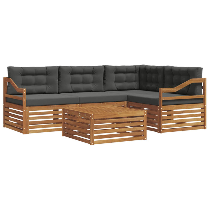 Set de canapele de exterior cu pernă 5 pcs Natural și Antracit WALTI
