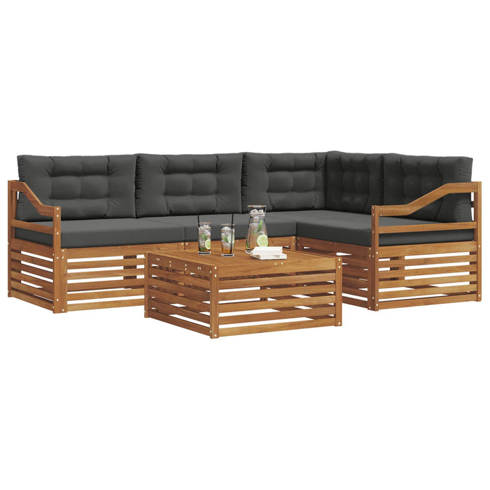 Set de canapele de exterior cu pernă 5 pcs Natural și Antracit WALTI