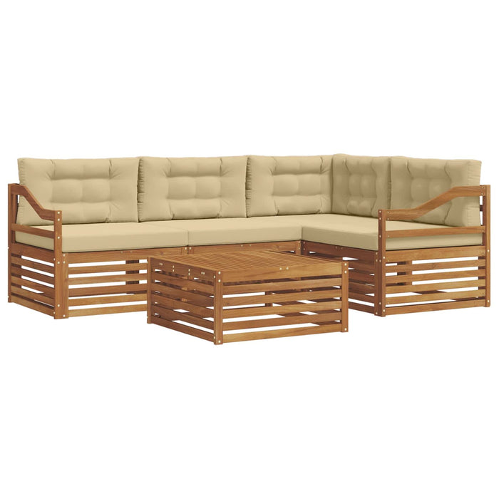 Set de canapele de exterior cu pernă 5 pcs Natural și Bej - WALTI WALTI