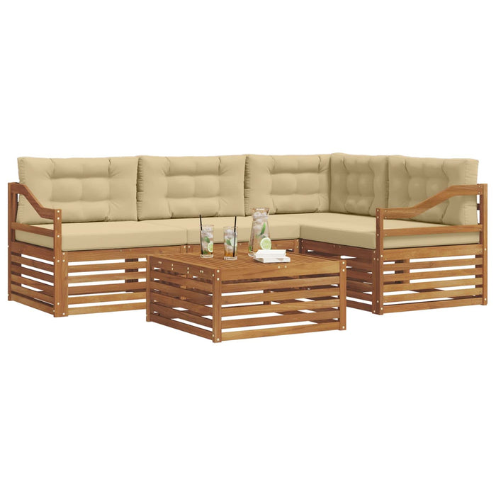 Set de canapele de exterior cu pernă 5 pcs Natural și Bej - WALTI WALTI