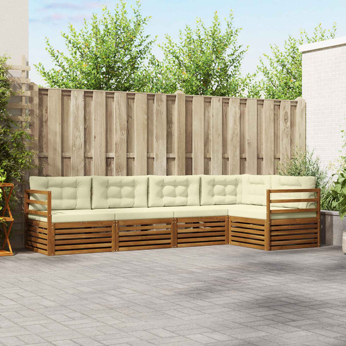 Set de canapele de exterior cu pernă 5 pcs Natural și Crem - WALTI WALTI