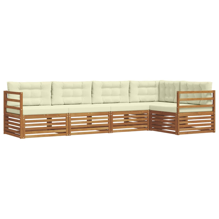 Set de canapele de exterior cu pernă 5 pcs Natural și Crem - WALTI WALTI