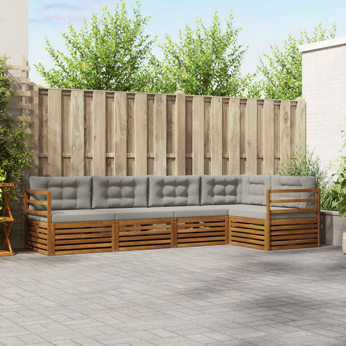 Set de canapele de exterior 5 pcs Gri natural și deschis - WALTI WALTI