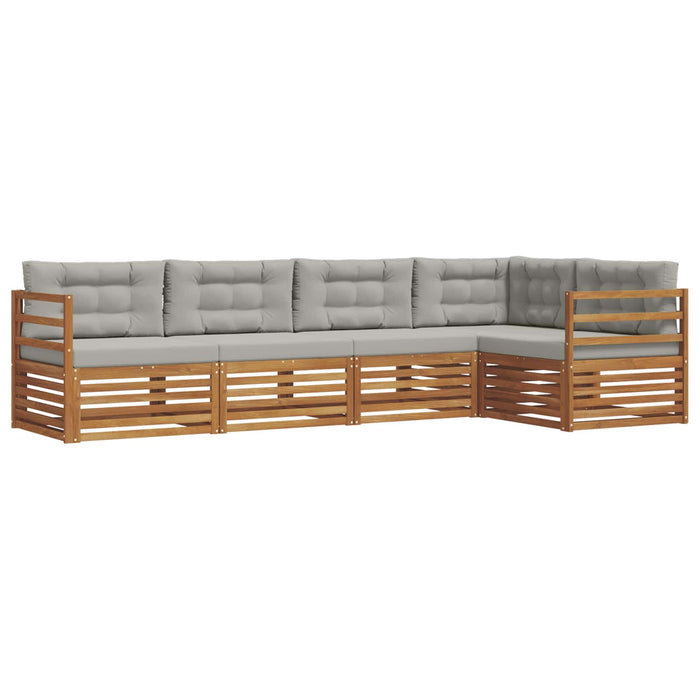 Set de canapele de exterior 5 pcs Gri natural și deschis - WALTI WALTI