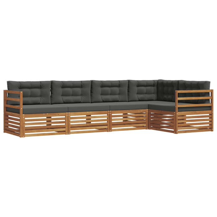 Set de canapele de exterior cu pernă 5 pcs Natural și Antracit WALTI