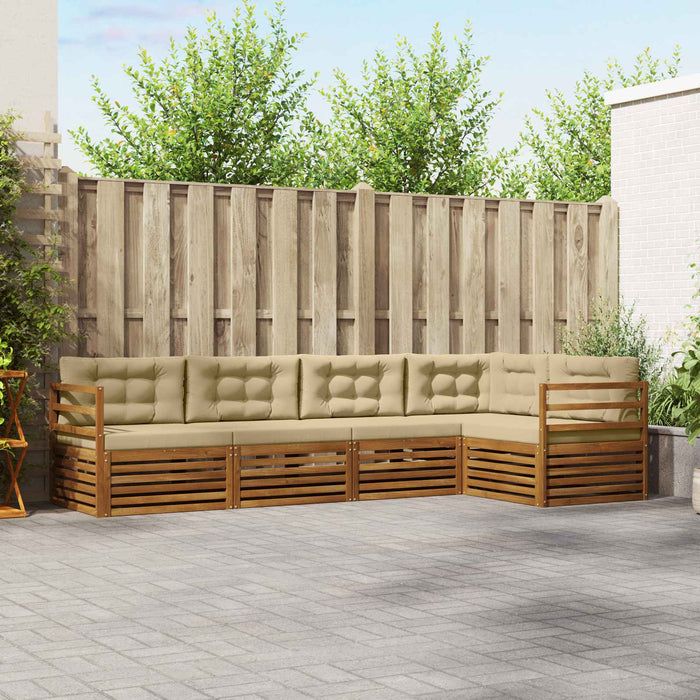 Set de canapele de exterior cu pernă 5 pcs Natural și Bej - WALTI WALTI