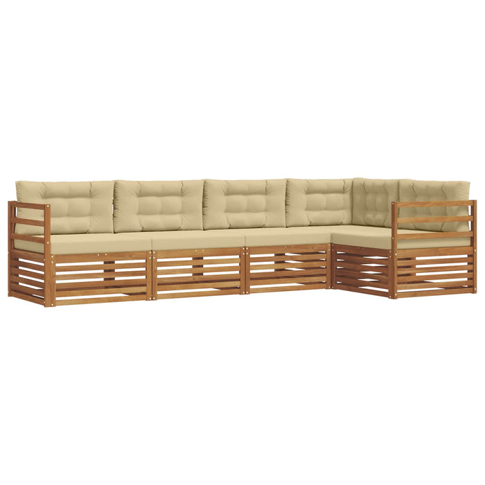 Set de canapele de exterior cu pernă 5 pcs Natural și Bej - WALTI WALTI