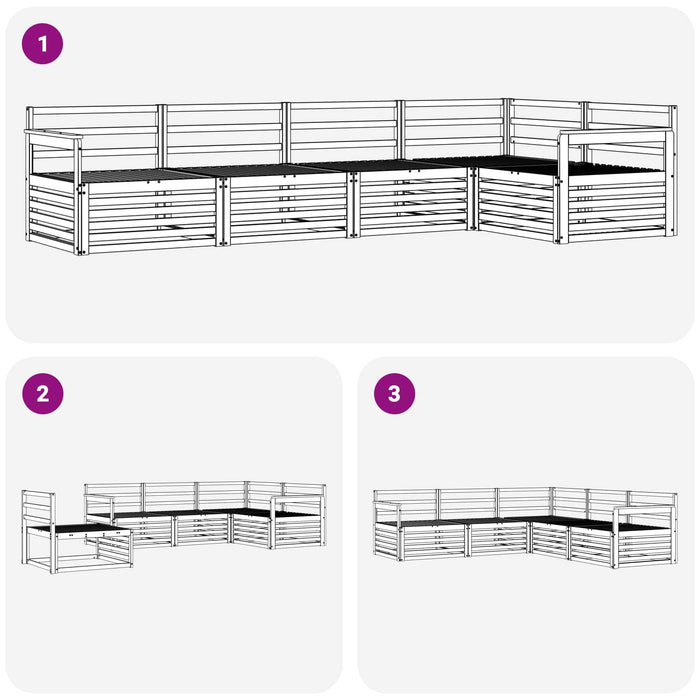 Set de canapele de exterior 5 pcs natural Lemn Solid de Acacia - WALTI WALTI