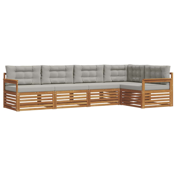 Set de canapele de exterior 5 pcs Gri natural și deschis - WALTI WALTI
