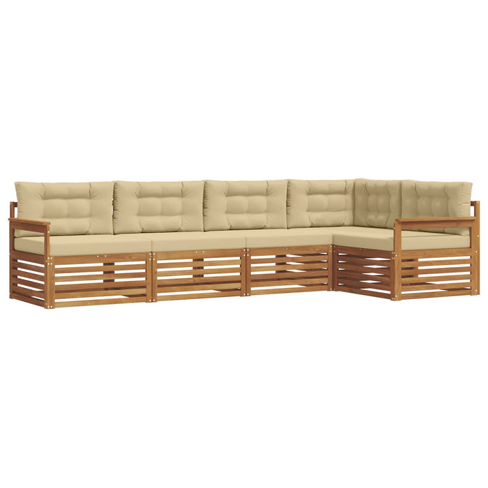 Set de canapele de exterior cu pernă 5 pcs Natural și Bej - WALTI WALTI