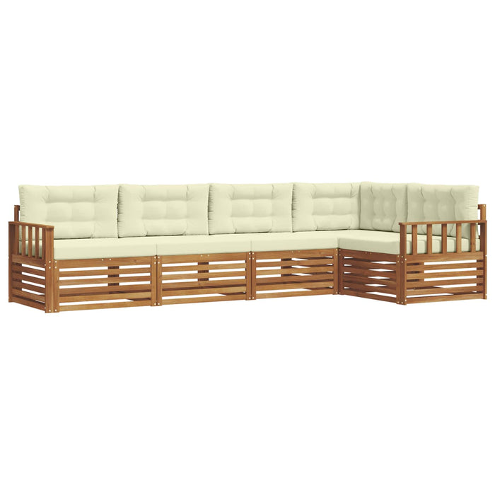 Set de canapele de exterior cu pernă 5 pcs Natural și Crem - WALTI WALTI