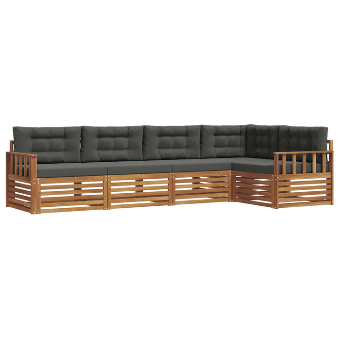 Set de canapele de exterior cu pernă 5 pcs Natural și Antracit WALTI