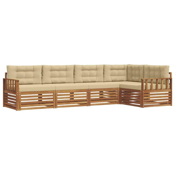 Set de canapele de exterior cu pernă 5 pcs Natural și Bej - WALTI WALTI