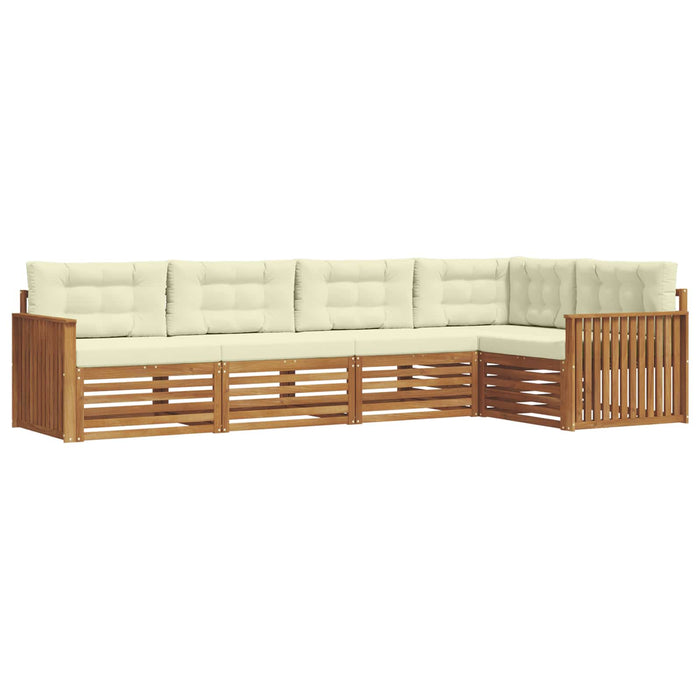 Set de canapele de exterior cu pernă 5 pcs Natural și Crem - WALTI WALTI