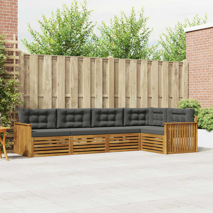 Set de canapele de exterior cu pernă 5 pcs Natural și Antracit WALTI