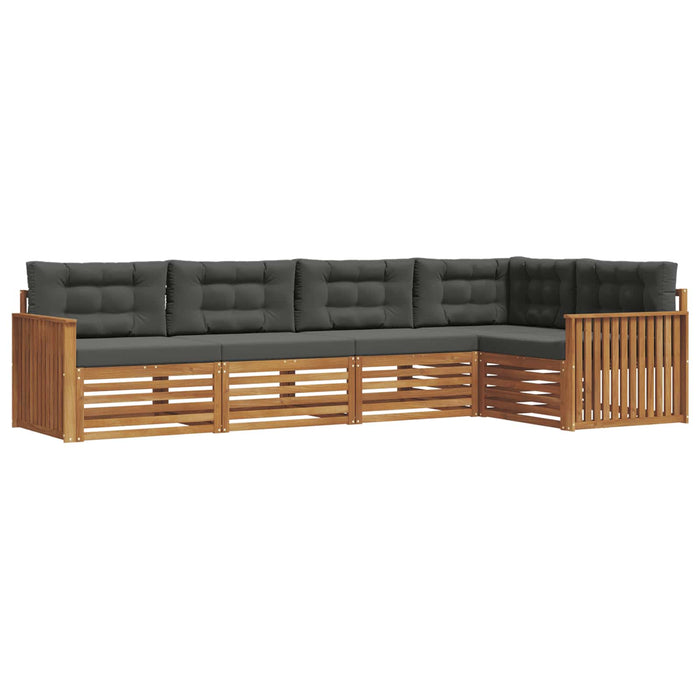 Set de canapele de exterior cu pernă 5 pcs Natural și Antracit WALTI