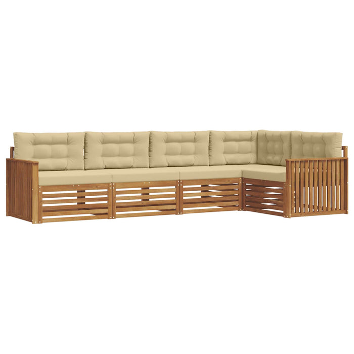 Set de canapele de exterior cu pernă 5 pcs Natural și Bej - WALTI WALTI