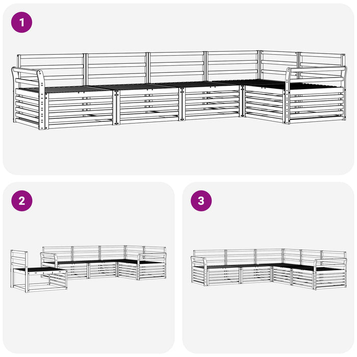 Set de canapele de exterior 5 pcs natural Lemn Solid de Acacia - WALTI WALTI