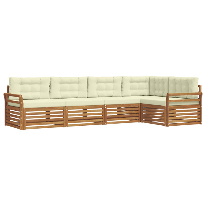 Set de canapele de exterior cu pernă 5 pcs Natural și Crem - WALTI WALTI